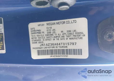 2004 Nissan 350Z Touring из США, поврежденный, VIN JN1AZ36A64T015797